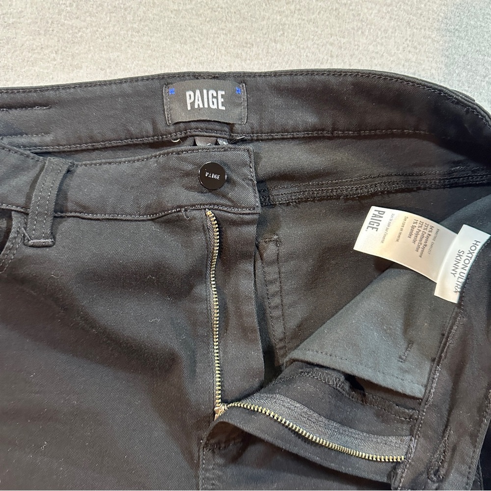Paige Hoxton Ultra Skinny Jeans Women's 30 Velvet Onyx‎ Black Stretch Denim - Picture 5 of 16